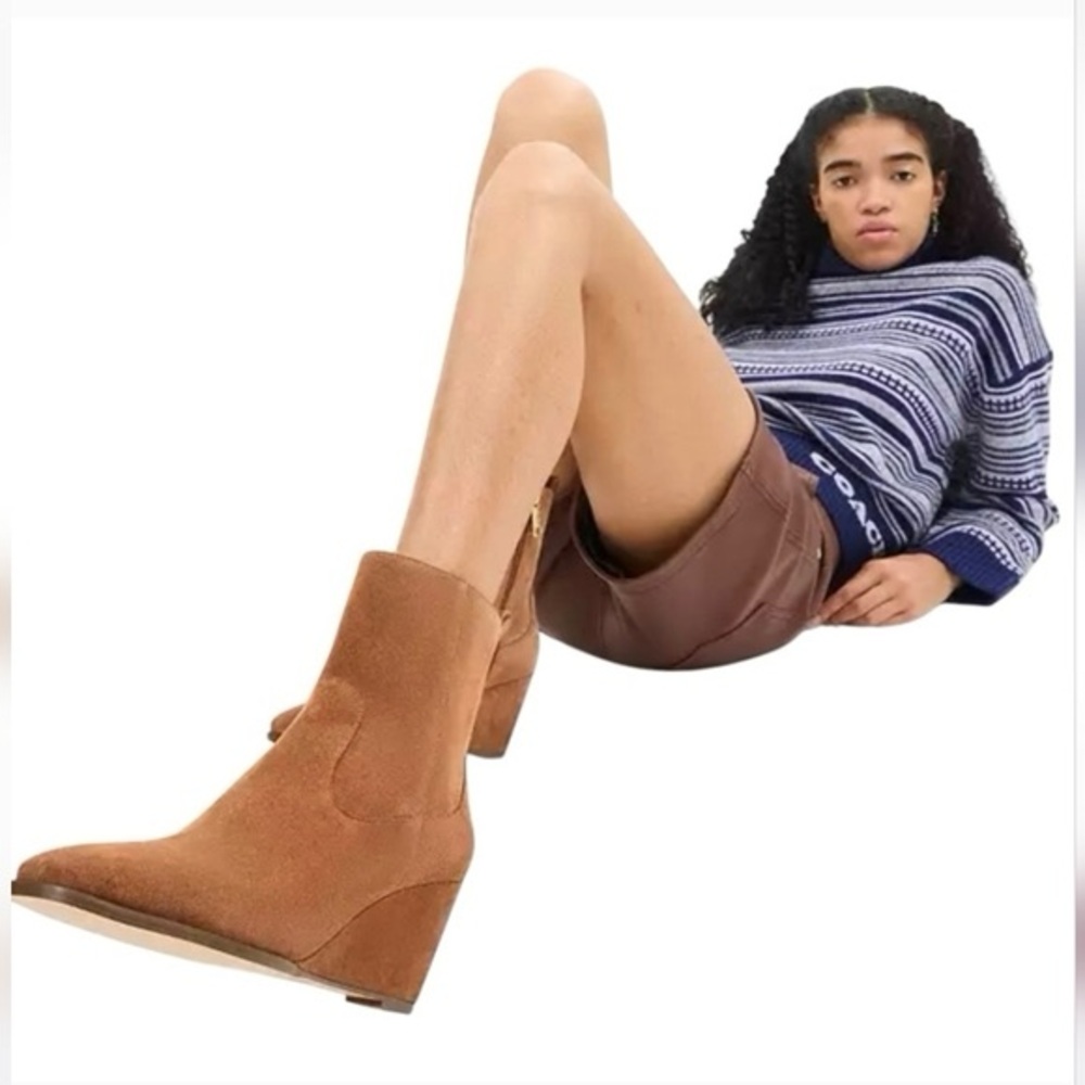 Coach Josephine Brown Suede Booties